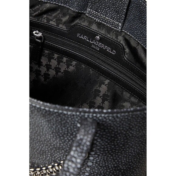 Karl Lagerfeld Maybelle Grey Faux Snakeskin Tote NWT $228 Retail - Picture 3 of 13